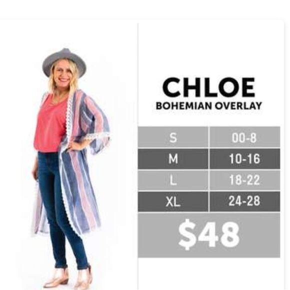 #353 Lularoe XL tye dye Chloe overlay - Picture 3 of 4